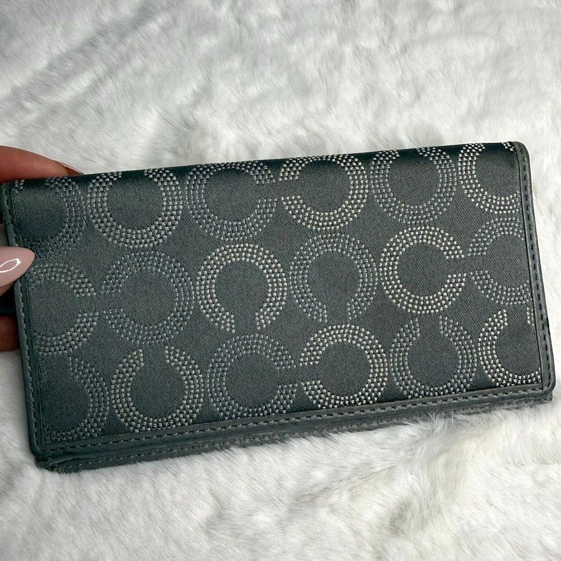 COACH Gray Checkbook