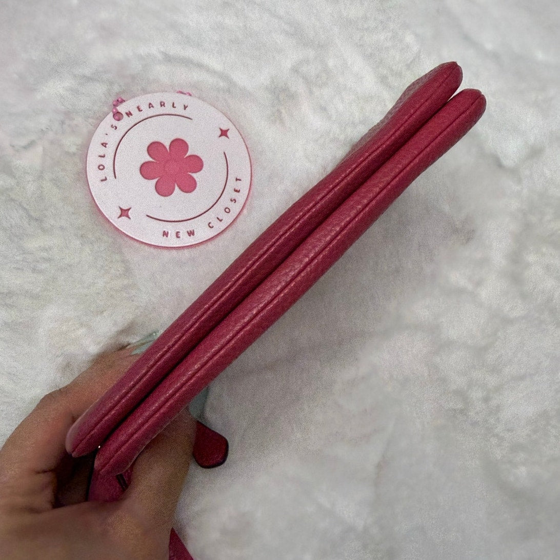 COACH Fuchsia Double Zipper Wristlet
