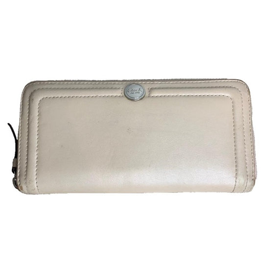 COACH Ivory Zip Around Wallet