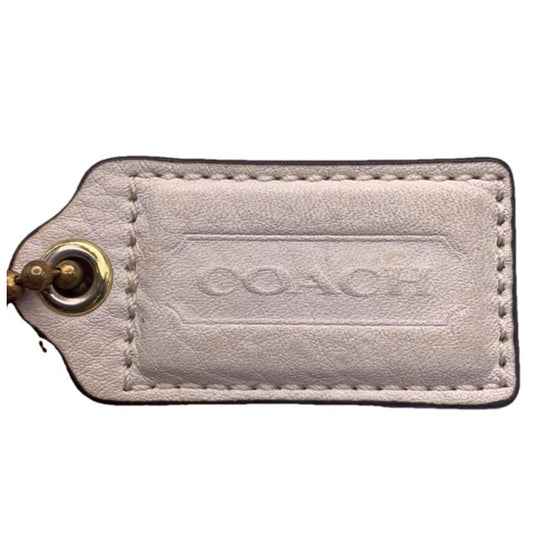 2" Coach White Fob Bag Charm Hang tag Hangtag