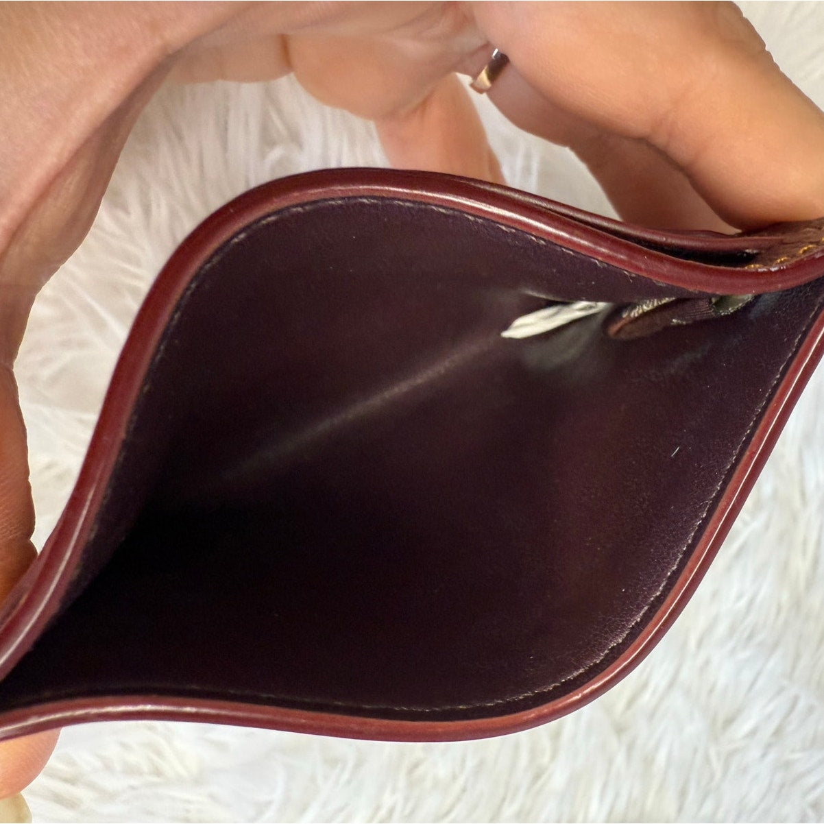 COACH Rust Khaki Tan Signature Card Case Holder Wallet