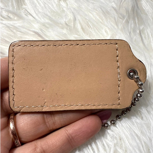 2.5" COACH Nude Tan Fob Bag Charm Hang tag Hangtag