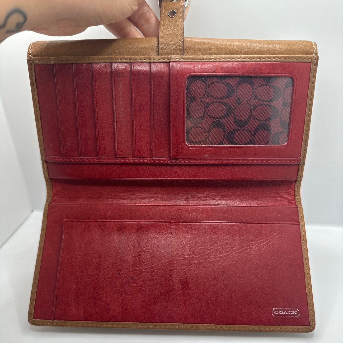 Vintage Soho COACH Brown Buckle Y2k Leather Wallet