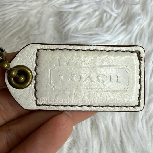 2'' y2k COACH White Fob Bag Charm Hang tag Hangtag