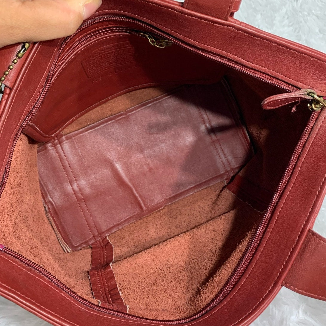 Vintage COACH Waverly Red United States Top Handle Handbag