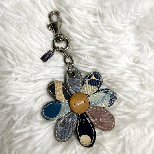 Vintage Coach y2k Signature Daisy Denim Flower Bag Charm