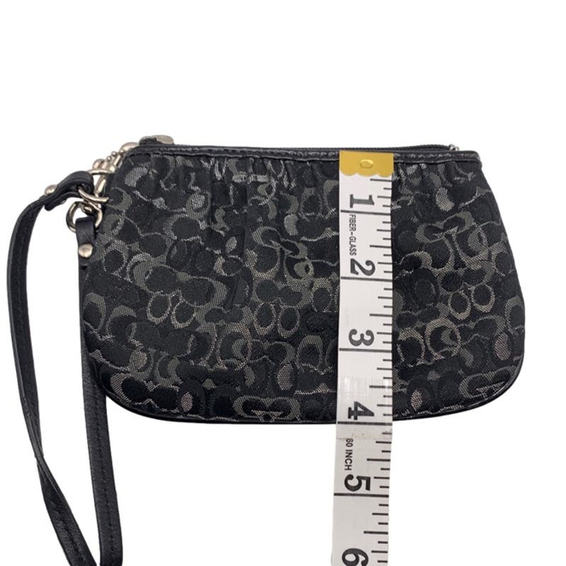 COACH Black Signature Canvas Wristlet