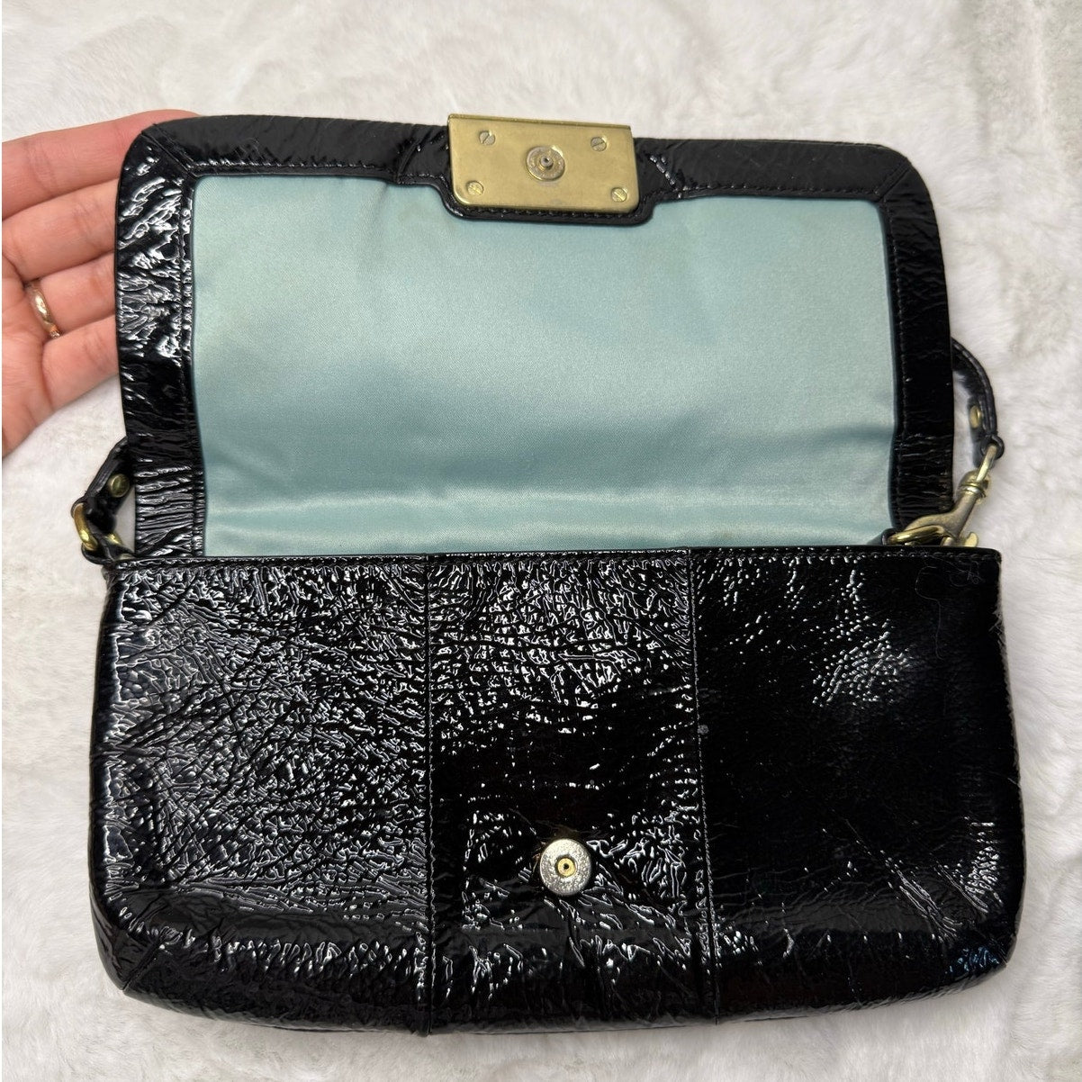 COACH Patent Leather Black Mini Purse Wristlet