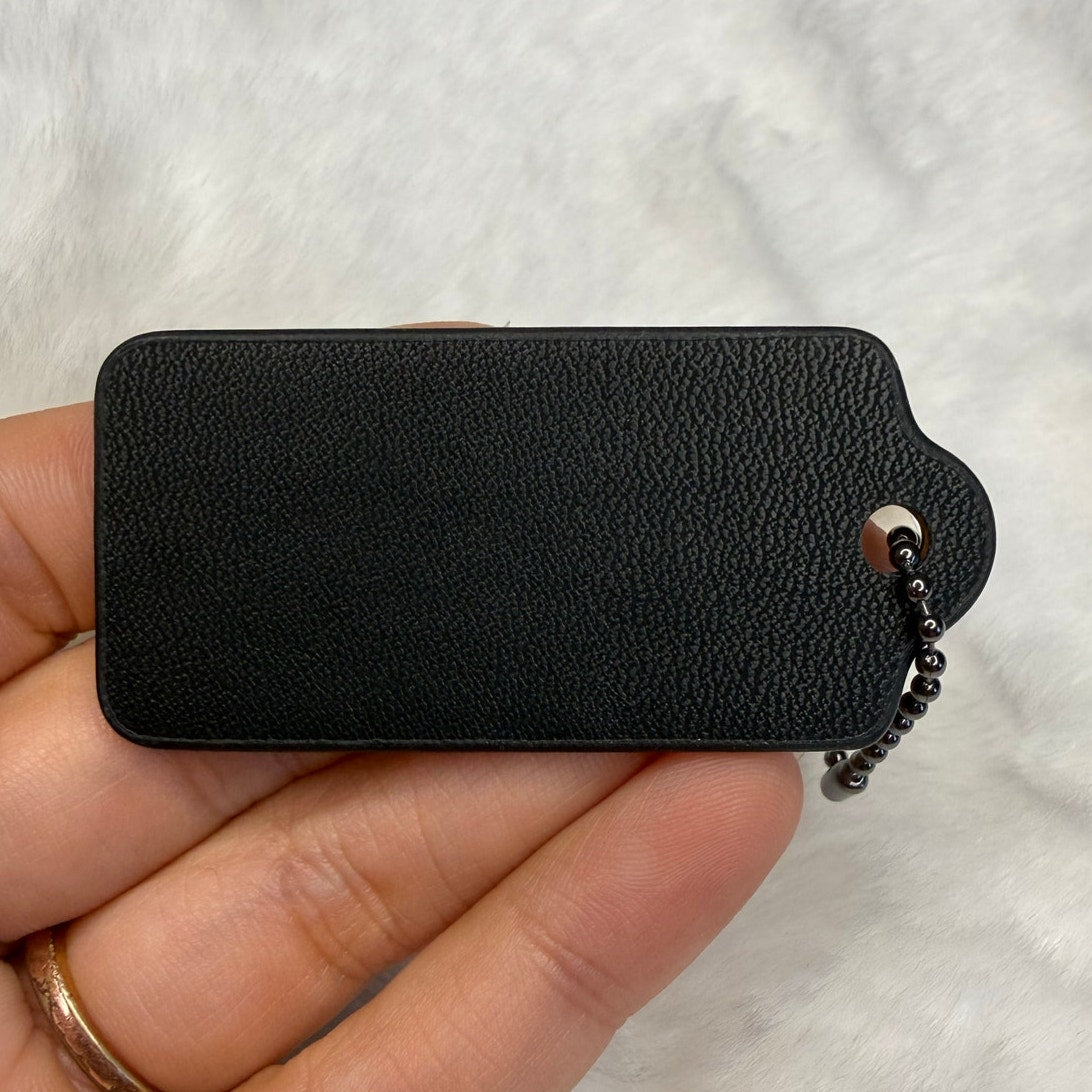2” COACH Black Fob Bag Charm Hang tag Hangtag
