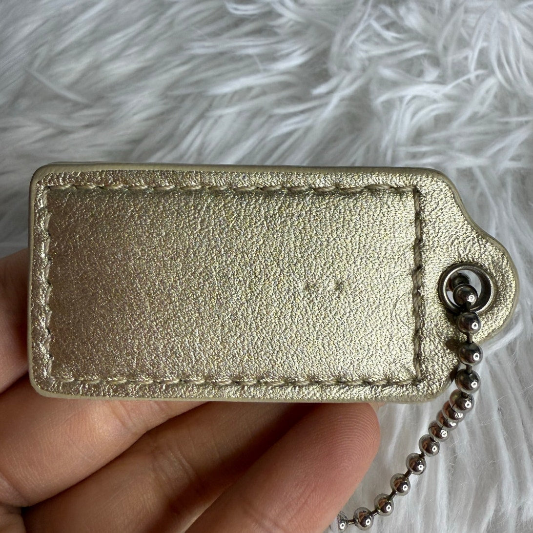2.5" COACH Gold Fob Bag Charm Hang tag Hangtag