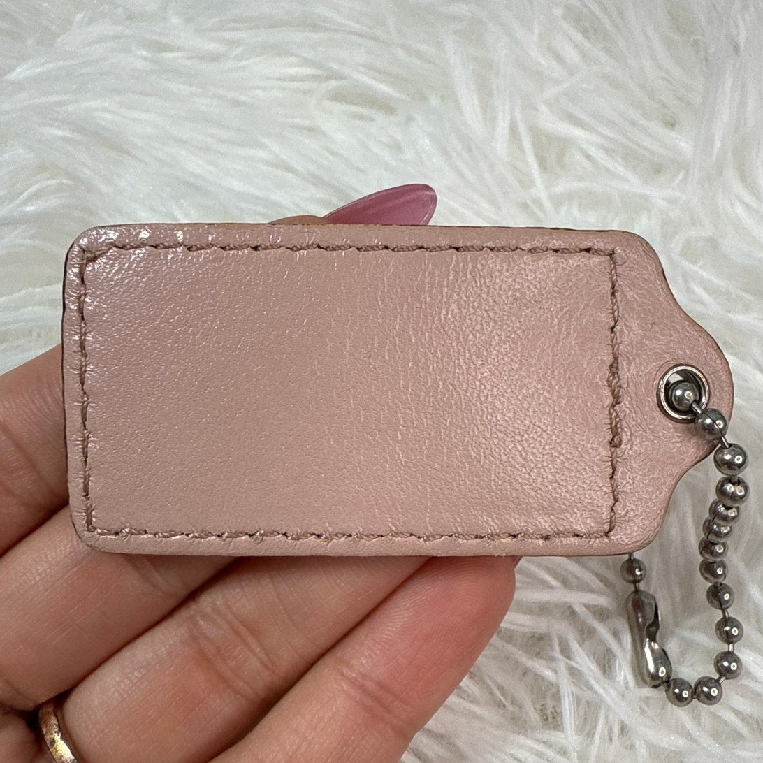 2" COACH Pink Fob Bag Charm Hang tag Hangtag