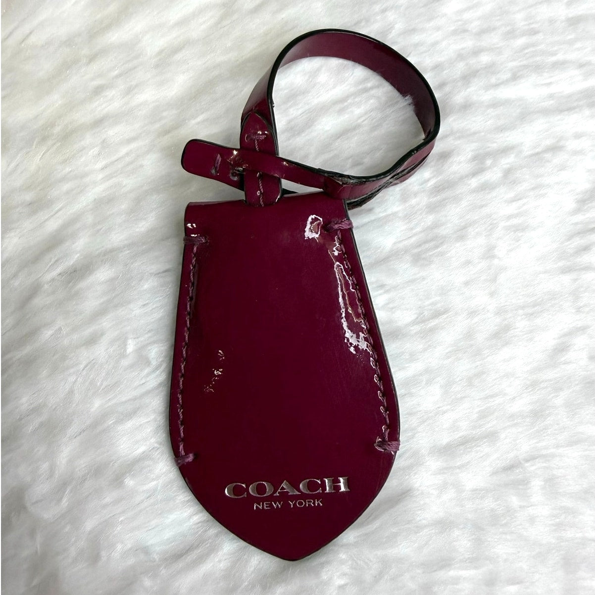 Coach Ring Patent Leather Bag Charm Key Fob