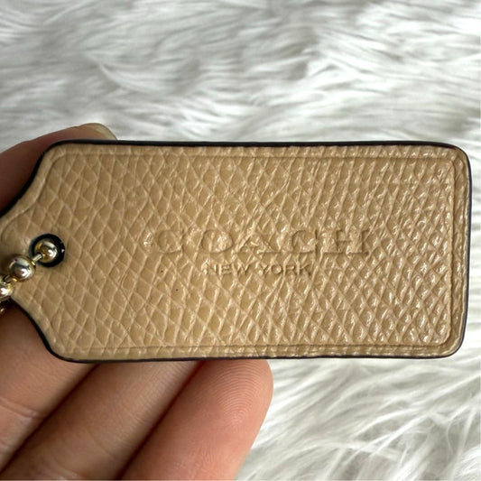 COACH Tan Fob Bag Charm Hang tag Hangtag