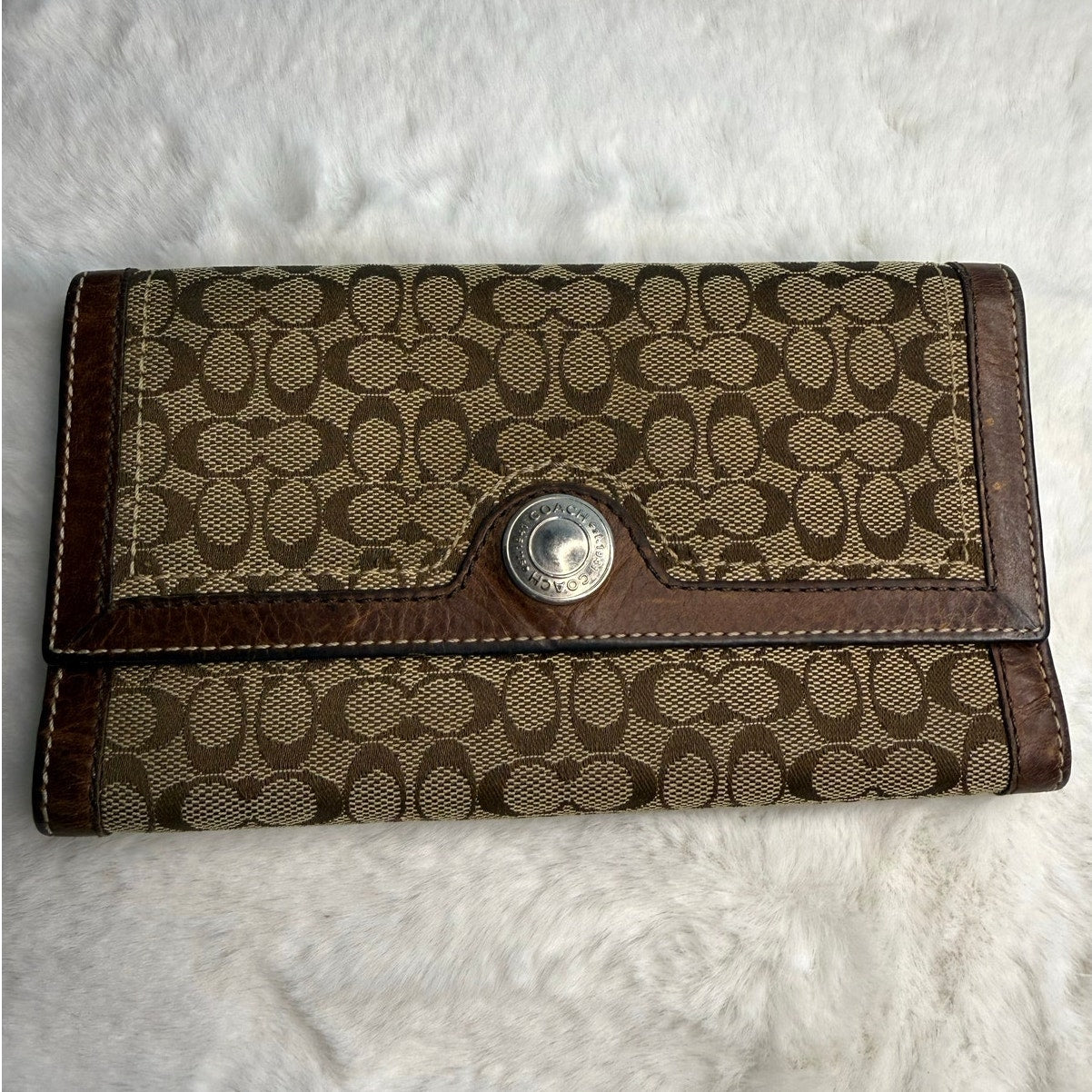 COACH Brown Signature Canvas Wallet