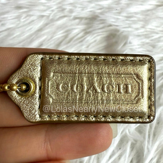 1.5" COACH Gold Fob Bag Charm Hang tag Hangtag