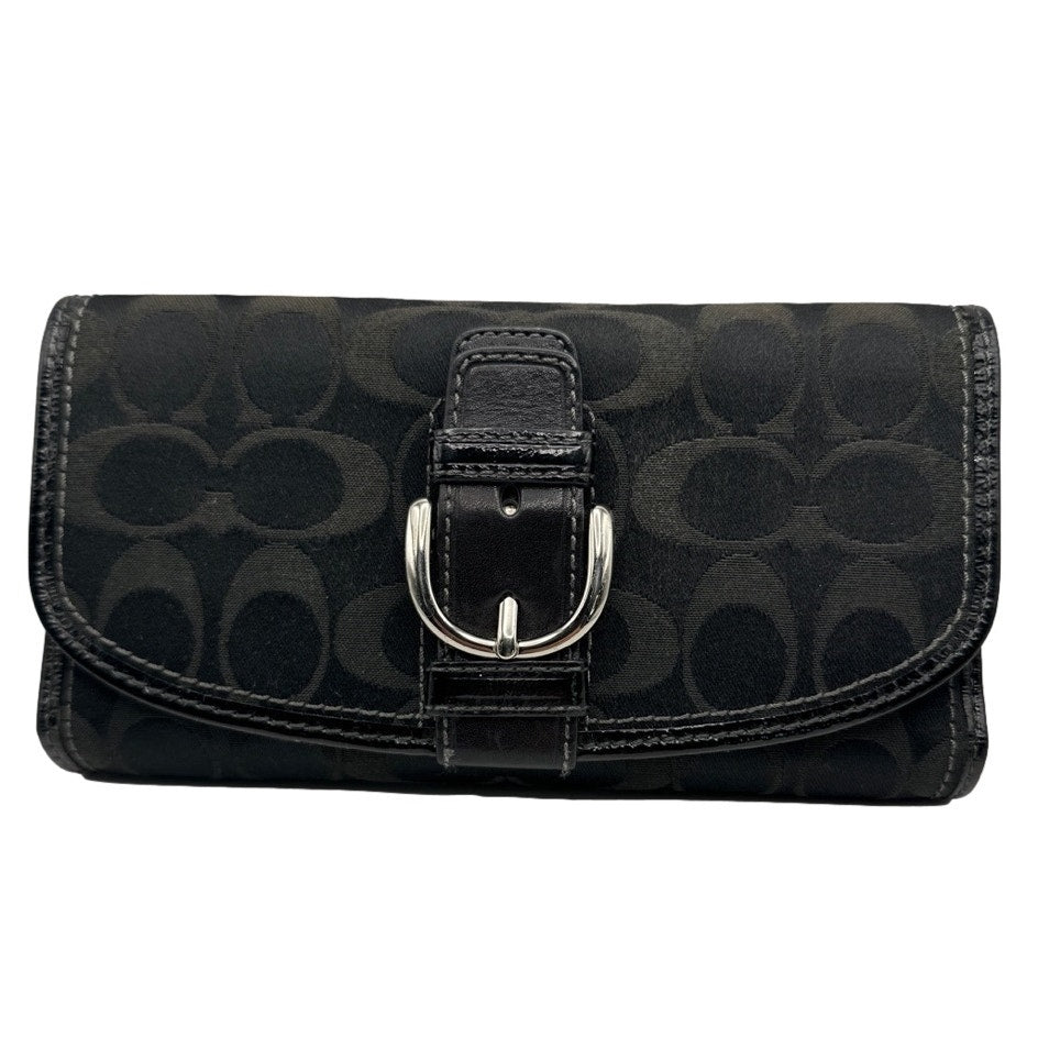 COACH Black Signature Canvas Wallet