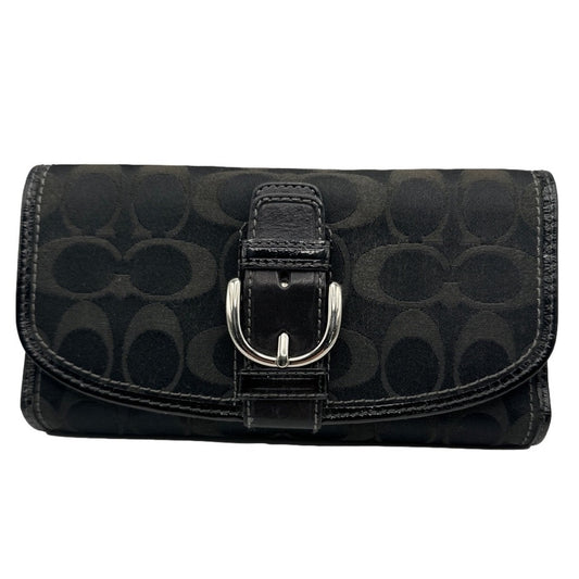 COACH Black Signature Canvas Wallet