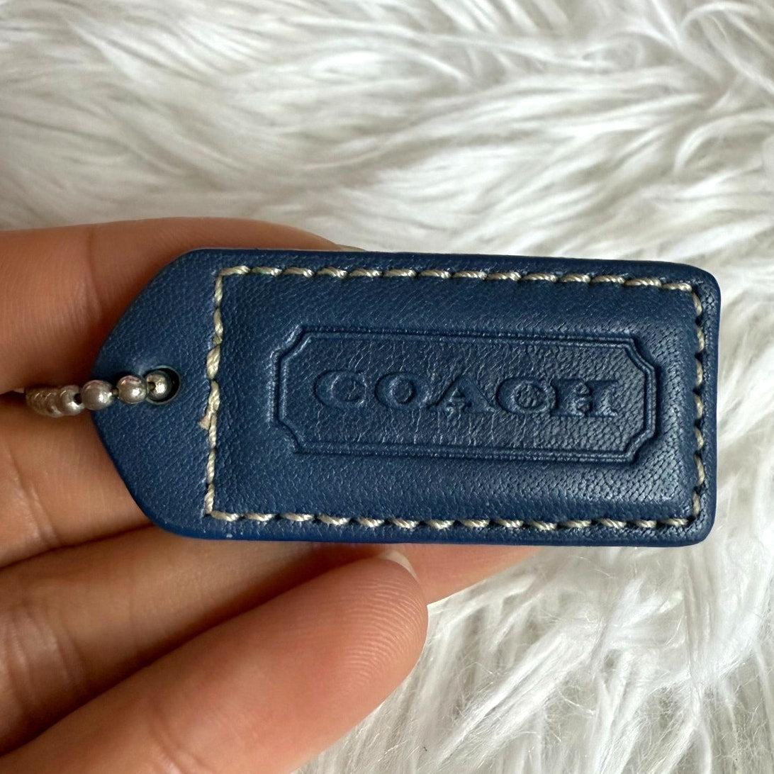 1.5" y2k COACH Vintage Blue Fob Bag Charm Hang tag Hangtag