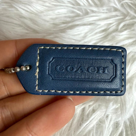 1.5" y2k COACH Vintage Blue Fob Bag Charm Hang tag Hangtag