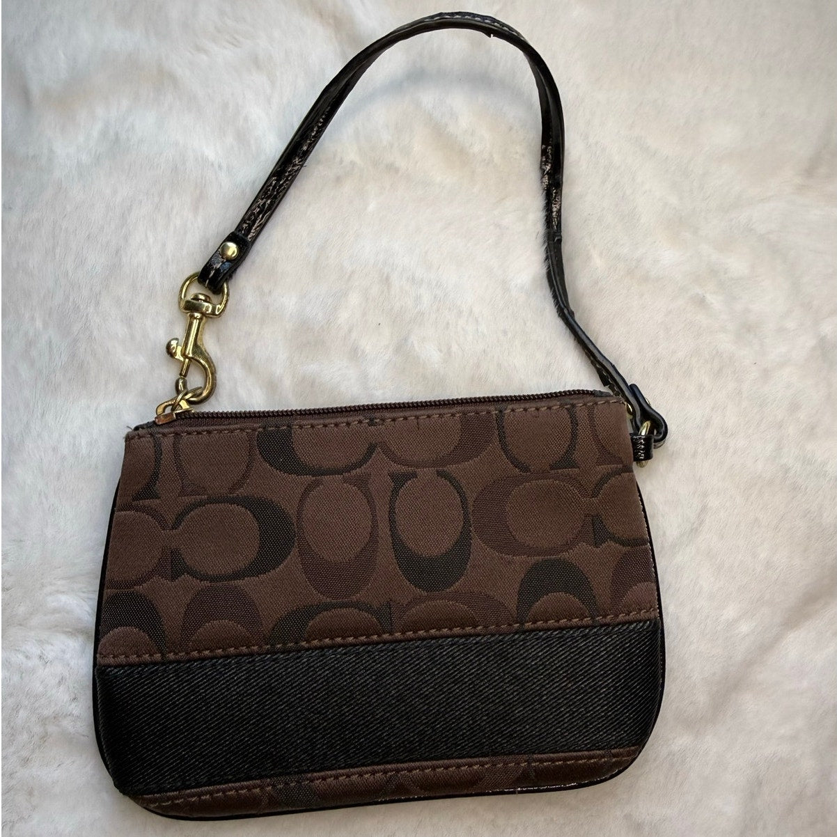 Coach Brown Wristlet