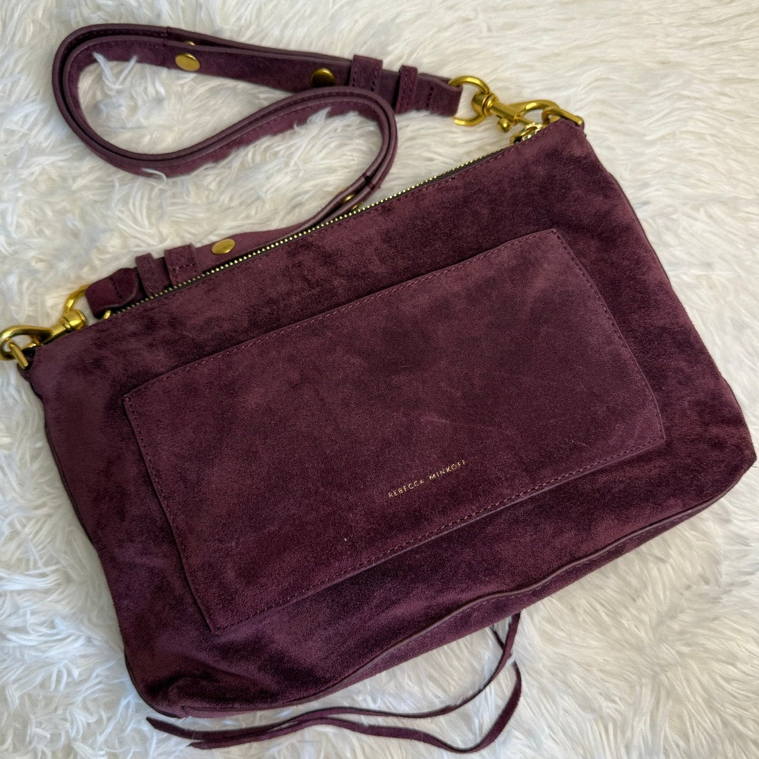 Rebecca Minkoff Darren Top Zip Suede Convertible Shoulder Bag