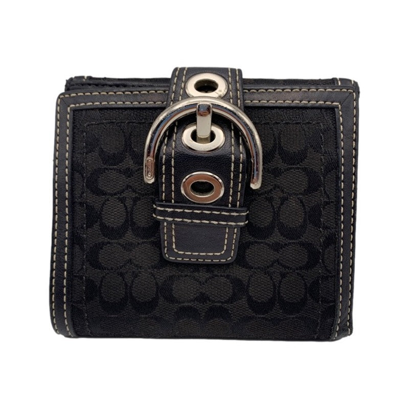 Vintage COACH y2k Soho Black Signature Canvas Wallet