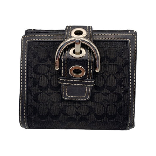 Vintage COACH y2k Soho Black Signature Canvas Wallet