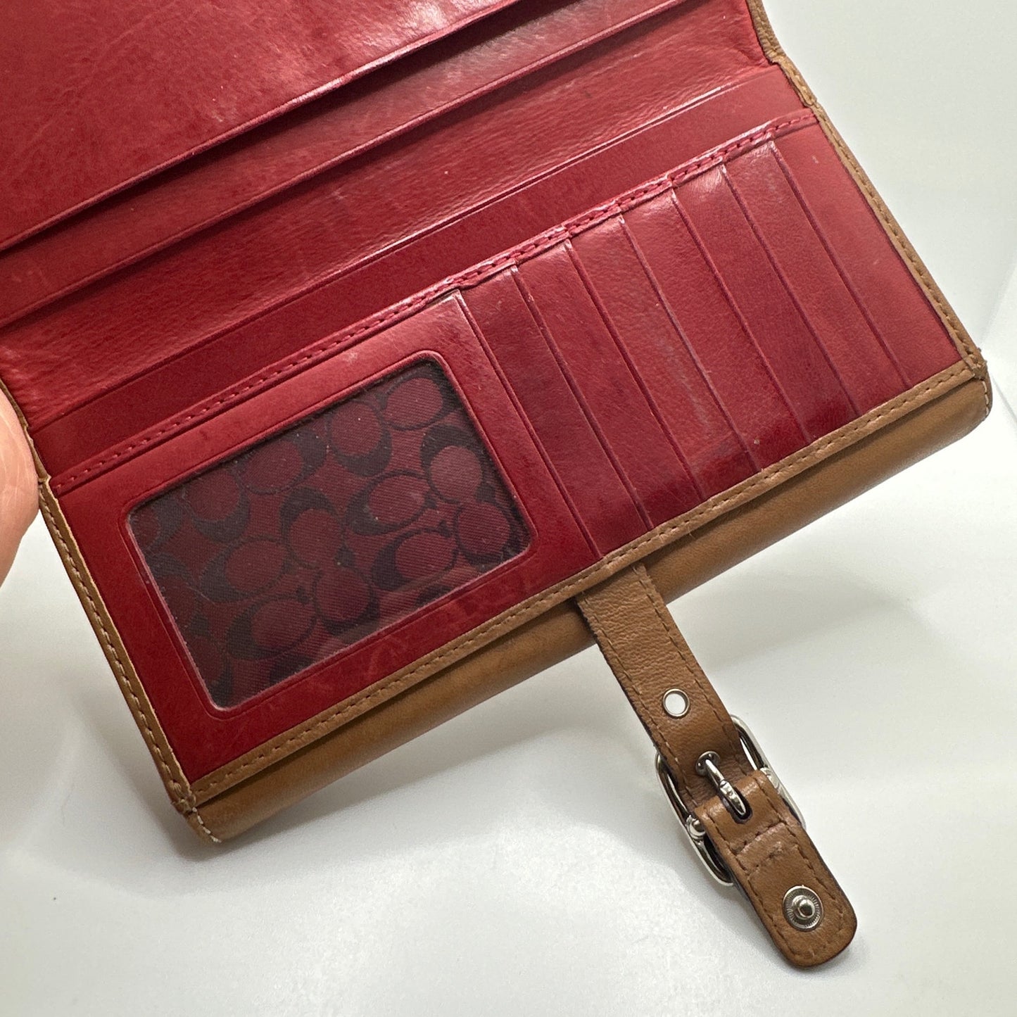 Vintage Soho COACH Brown Buckle Y2k Leather Wallet