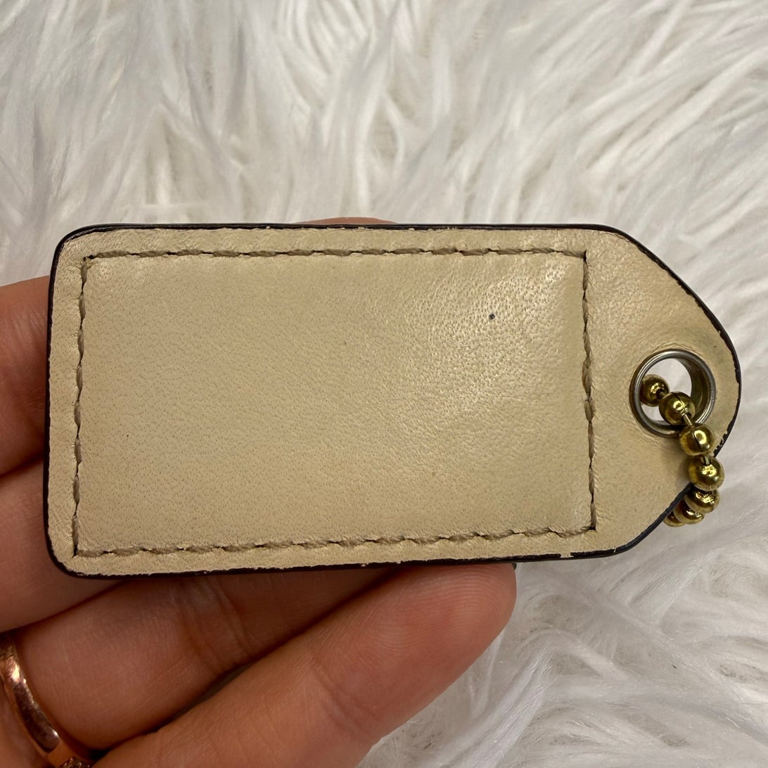 2" y2k COACH Red Cream Fob Bag Charm Hang tag Hangtag