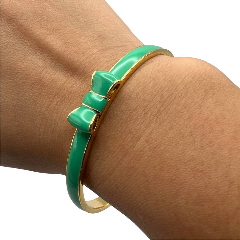 Kate Spade Green Gold and Tone Bow Bracelet