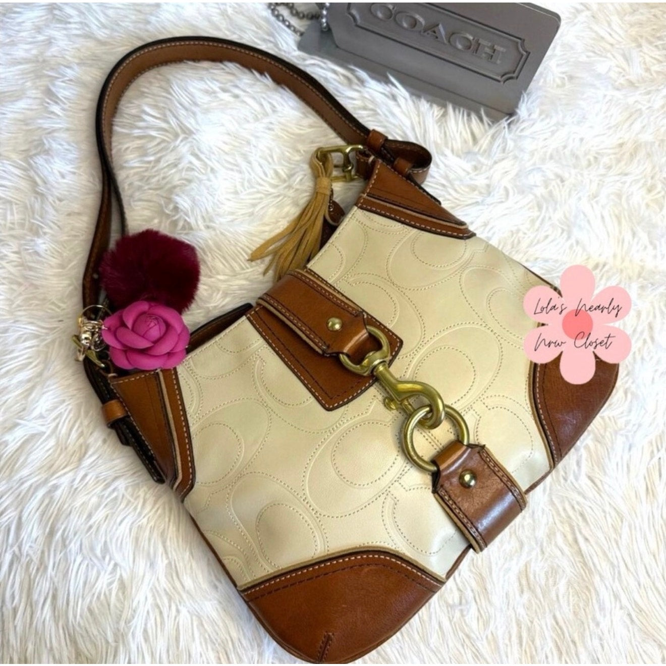 y2k COACH Rare Hamptons Medium Hobo Crossbody Shoulder Bag