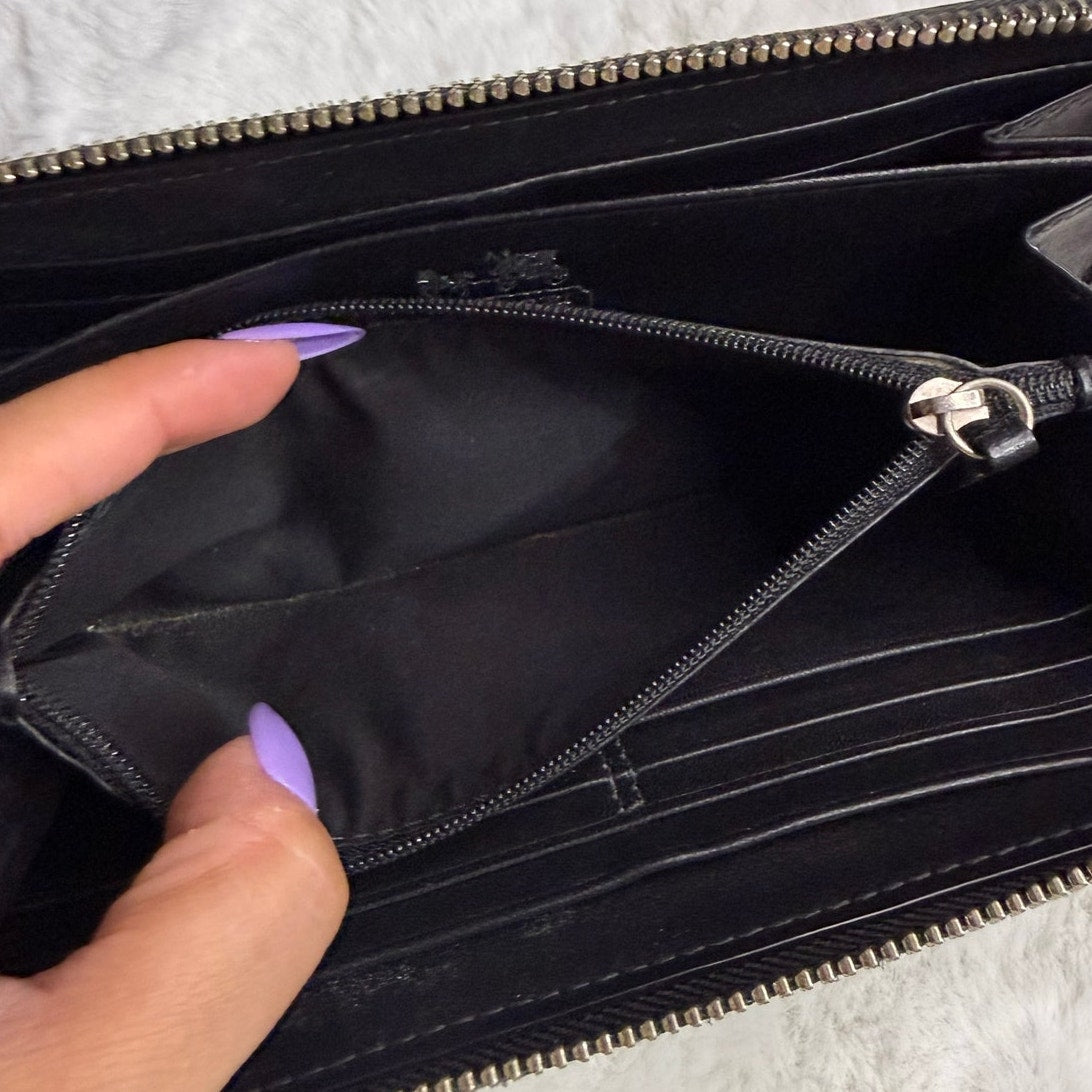 COACH y2k Black Canvas Leatherware Legacy Signature Wallet