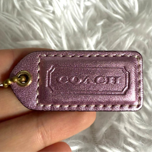 1.5" y2k COACH Vintage Suede Fob Bag Charm Hang tag Hangtag