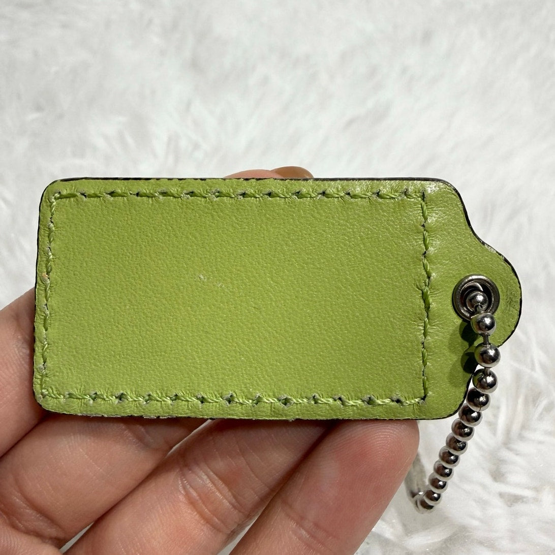 2" COACH Lime Fob Bag Charm Hang tag Hangtag