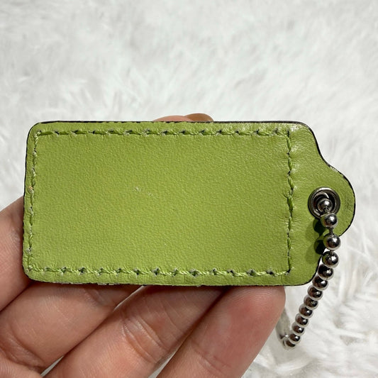 2" COACH Lime Fob Bag Charm Hang tag Hangtag