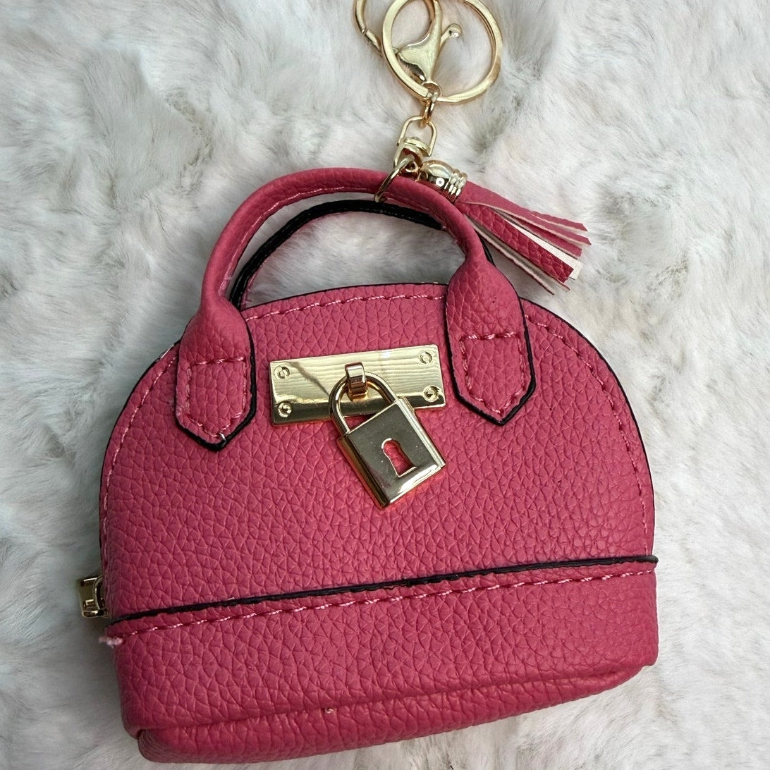 Mini Tote Bag Keychain Coin Purse Mini Pouch Zipper Fashion Charm Bag Charm