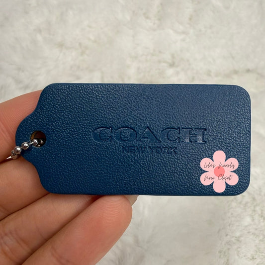 2" COACH Blue Fob Bag Charm Hang tag Hangtag