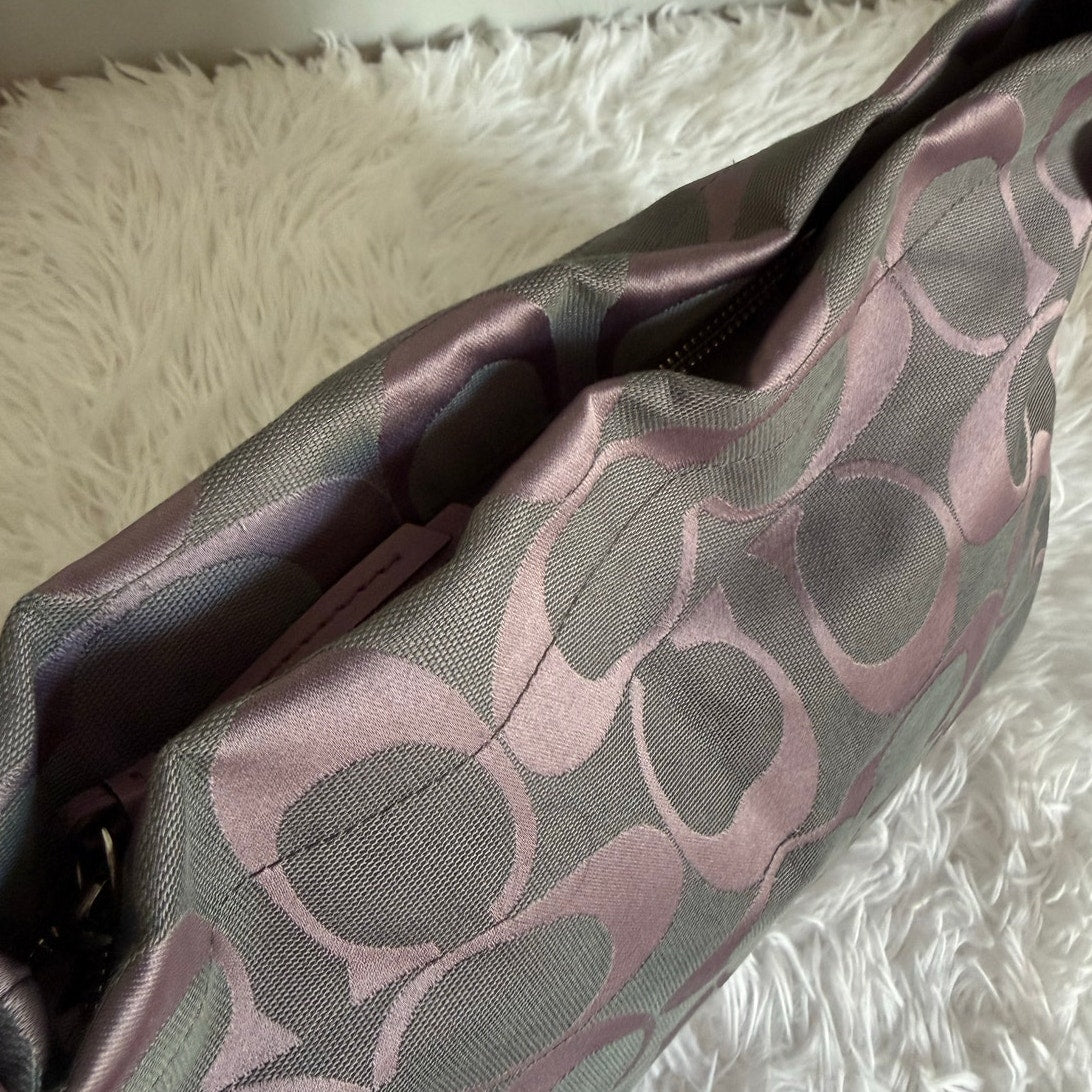 COACH Purple Signature Canvas Duffle Shoulder Bag Crossbody