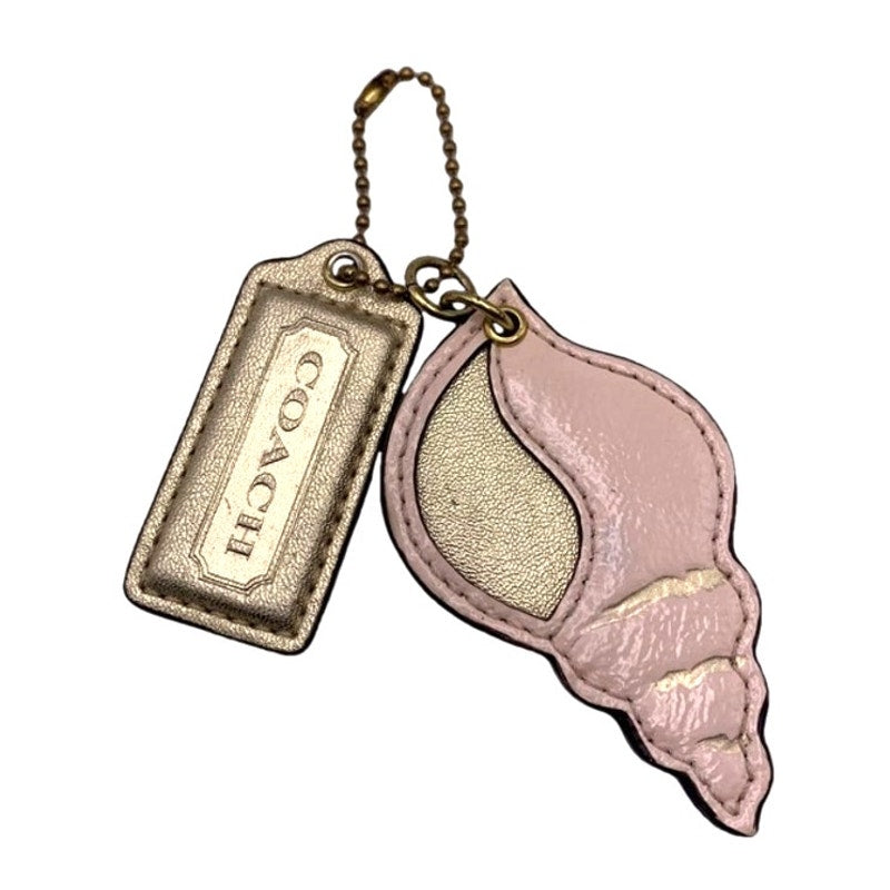 COACH Shell Gold Pink COACH Fob Bag Charm Hang tag Hangtag