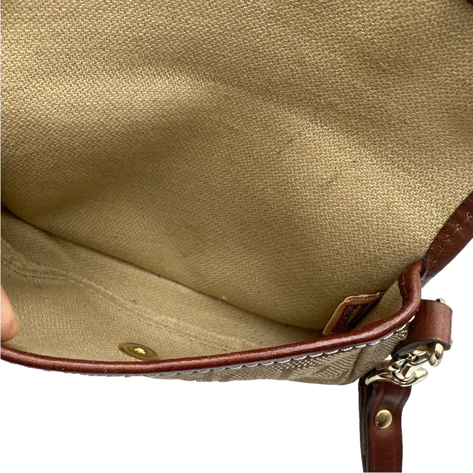 DOONEY & BOURKE Brown Signature Canvas Wristlet