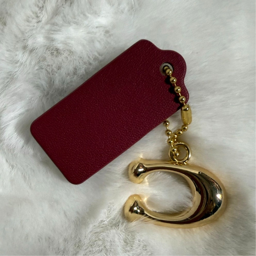1.5" COACH "C" Hang Tag Key Fob Bag Charm