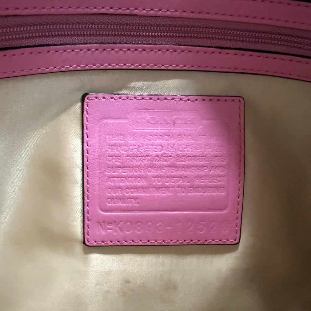 y2k COACH 2008 Pink 12520 Patented Leather Ergo Shoulder Bag