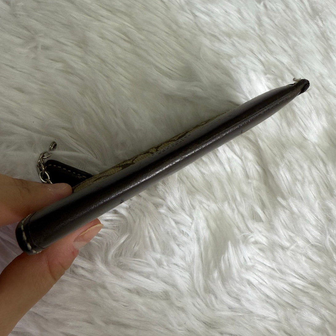 SALE Coach Brown Signature Card Holder Coin Purse