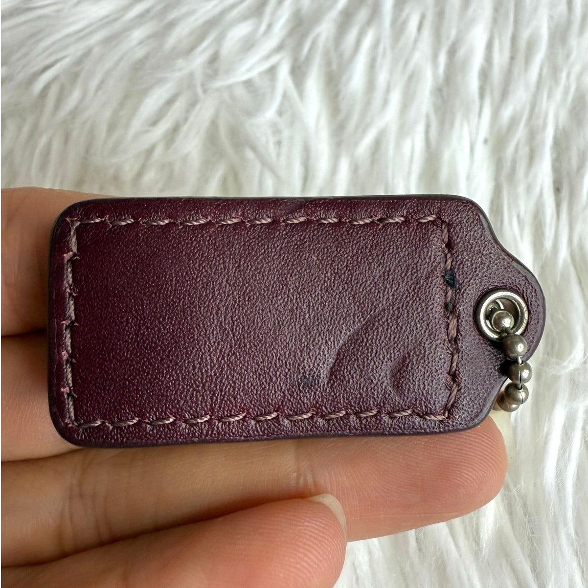 1.5" COACH Burgundy Fob Bag Charm Hang tag Hangtag