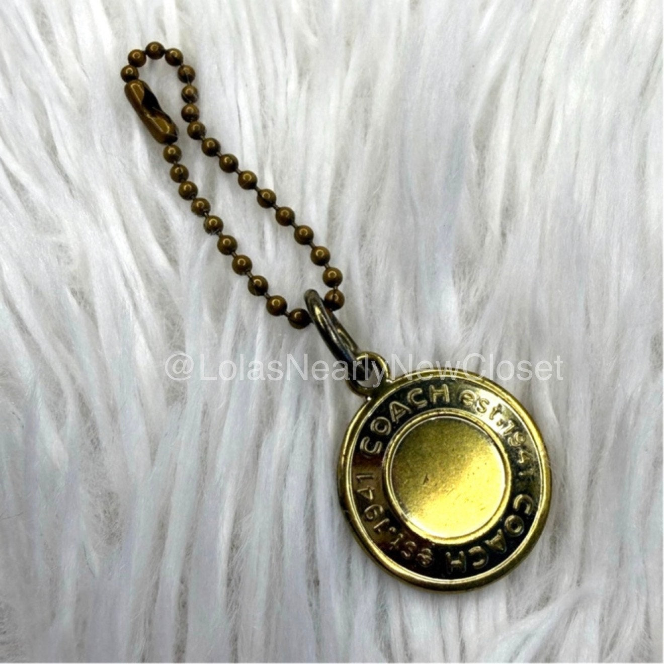 1" Coach Metal Circle  Hangtag Hang Tag Bag Charm