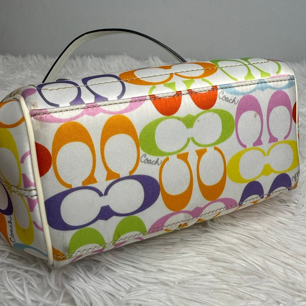 y2k COACH Multicolored Scribble Signature Kisslock Mini Bag Shoulder Bag