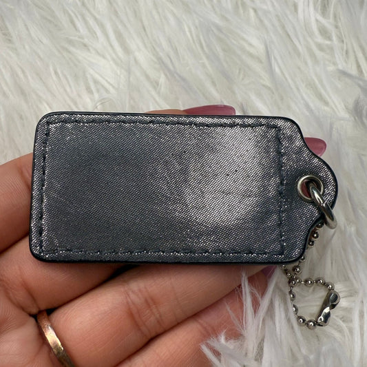 2" COACH Shimmer Gray Fob Bag Charm Hang tag Hangtag