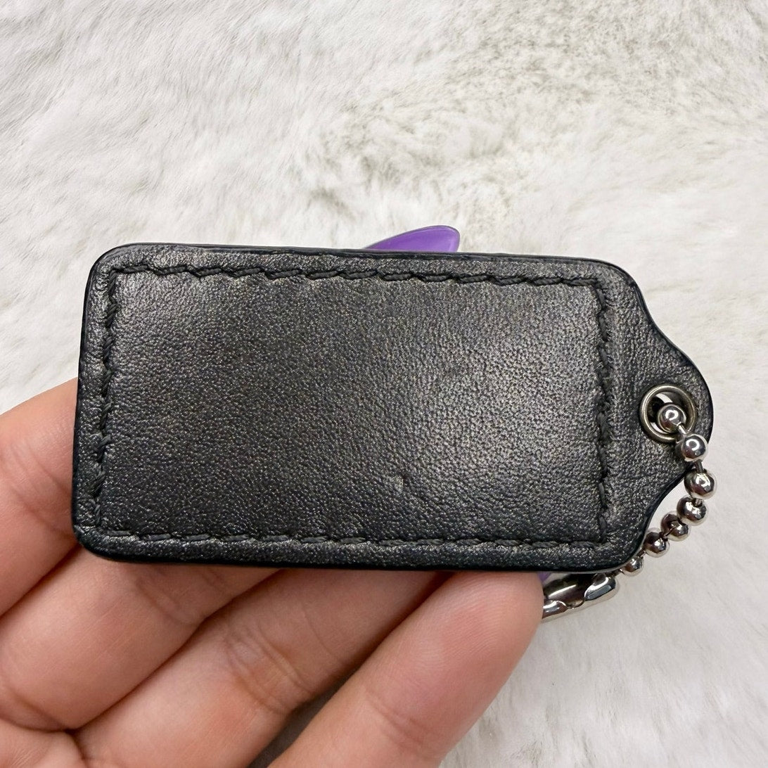 2" COACH Dark Gray Fob Bag Charm Hang tag Hangtag
