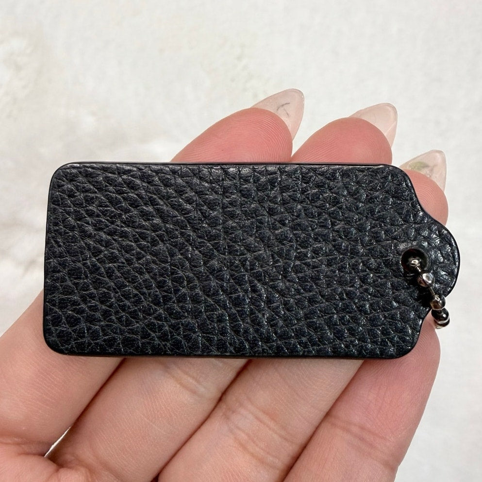 2" COACH Black Fob Bag Charm Hang tag Hangtag