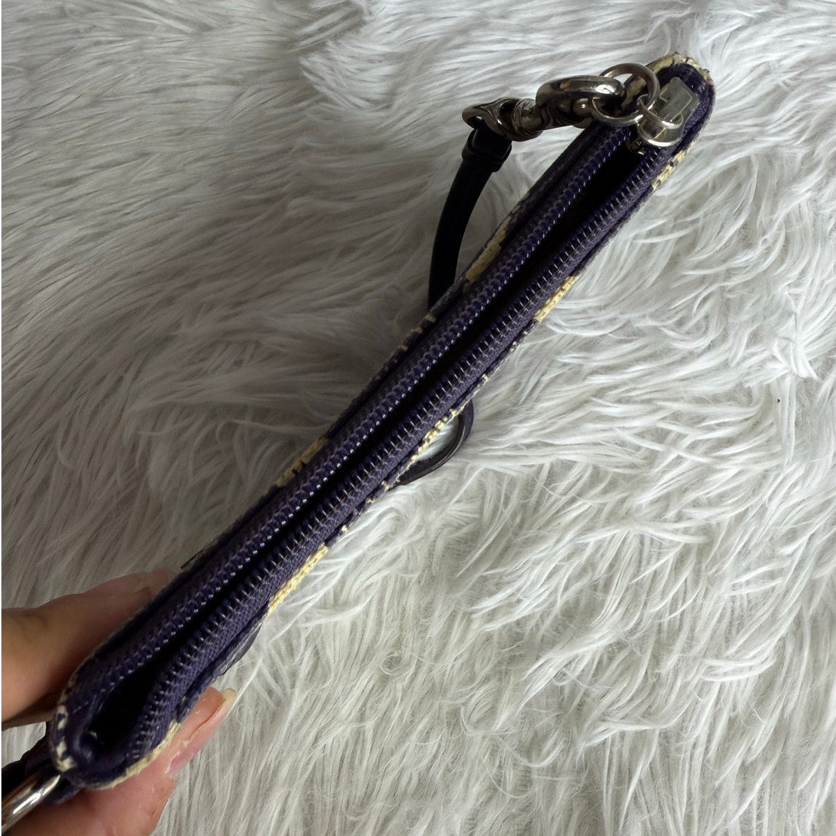 COACH Zebra Stripe Marine Wristlet